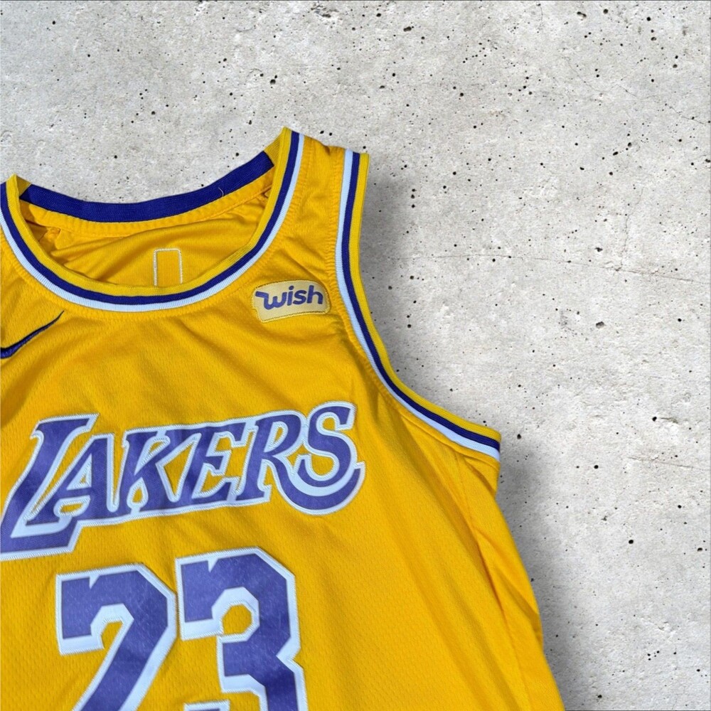 LeBron James Los Angeles Lakers Jersey Mens 50 Large Swingman Gold Wish NBA - Picture 3 of 9